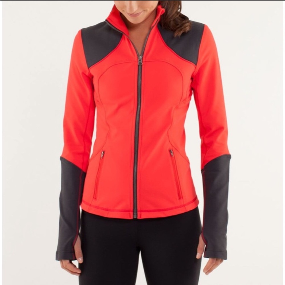 Red and black zip up